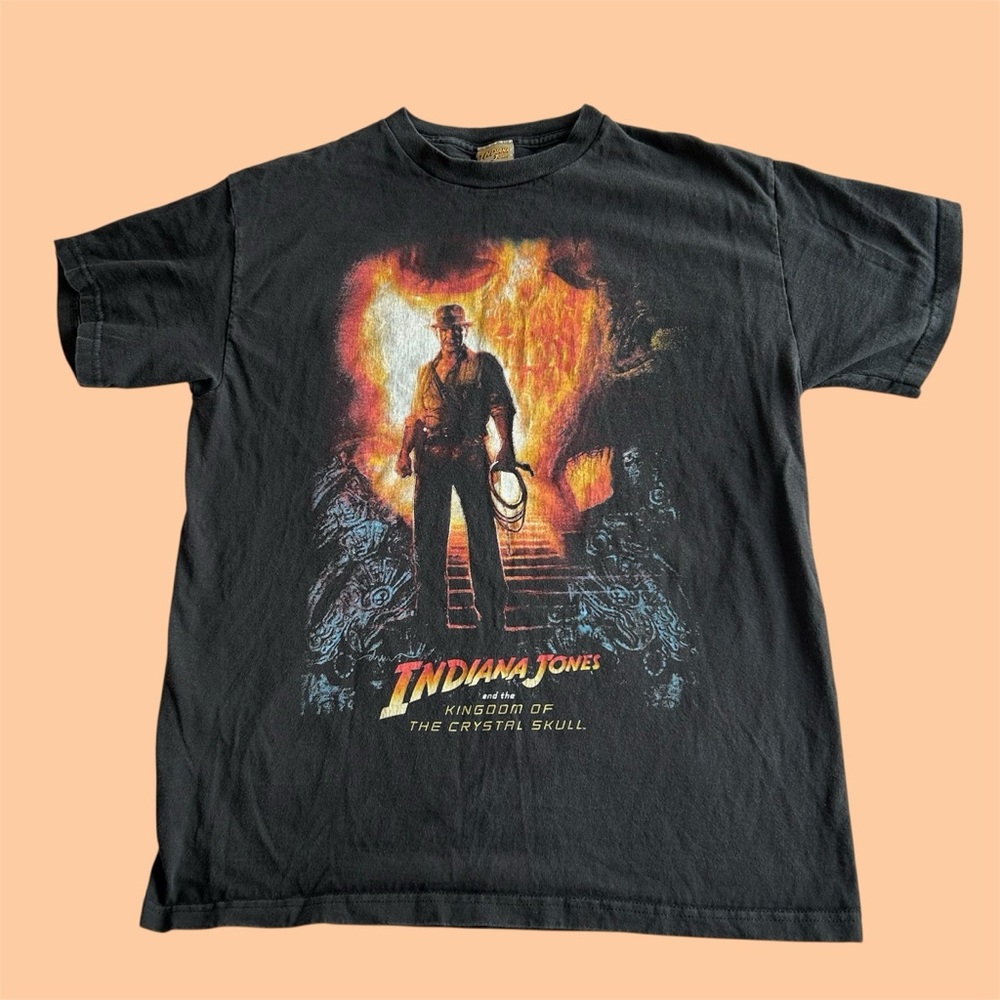 Vintage Y2K Indiana Jones Kingdom of The Crystal Skull Shirt Movie Promo Small